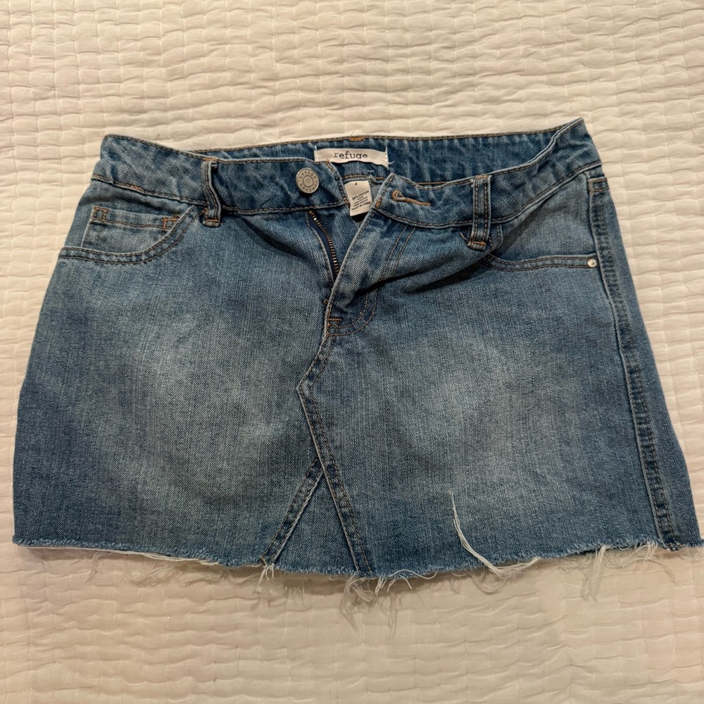 Denim Mini Skirt by Refugee